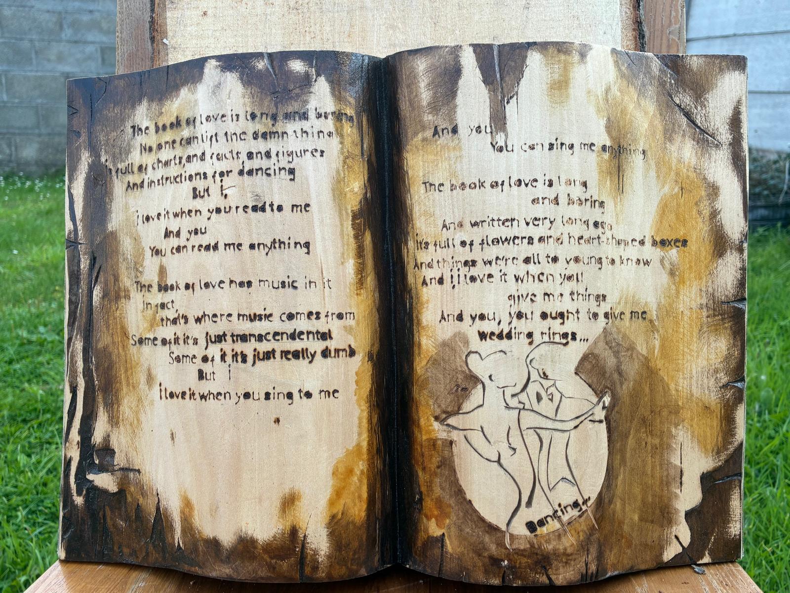 My Heart is an Open Book (Large)  (Can request custom poem, lyrics writing etc)